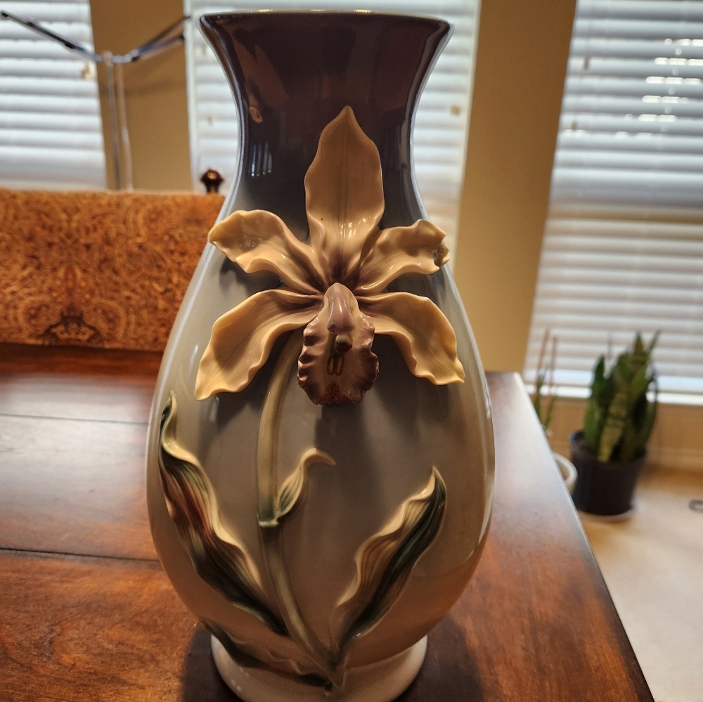Franz Porcelain "Island Beauty" Orchid Large Vase (XP1679)​